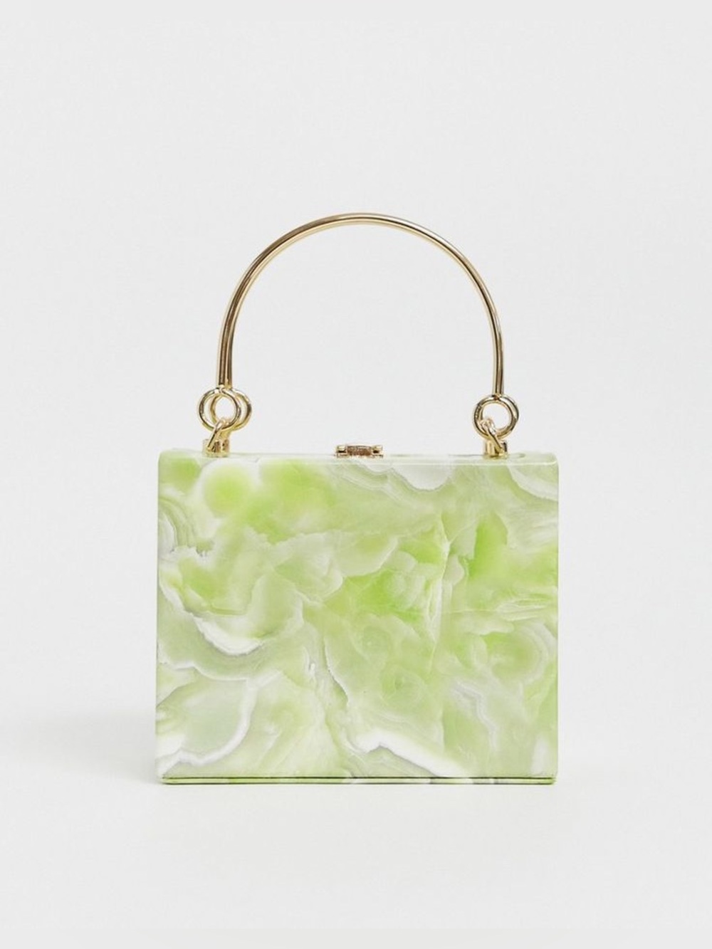 Light Green Marbled Top-Handle Women’s Bag